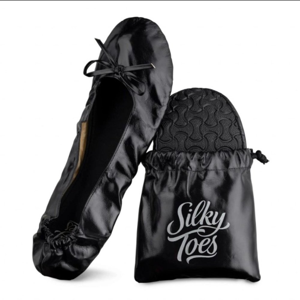 NEW! Silky Toes Foldable Flat Slipper Shoe - Size Large